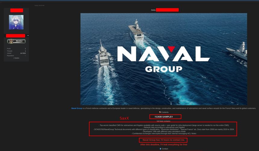 Naval Group visé par une cyberattaque: 1 To de données sensibles sur les sous‑marins nucléaires aurait été divulgué